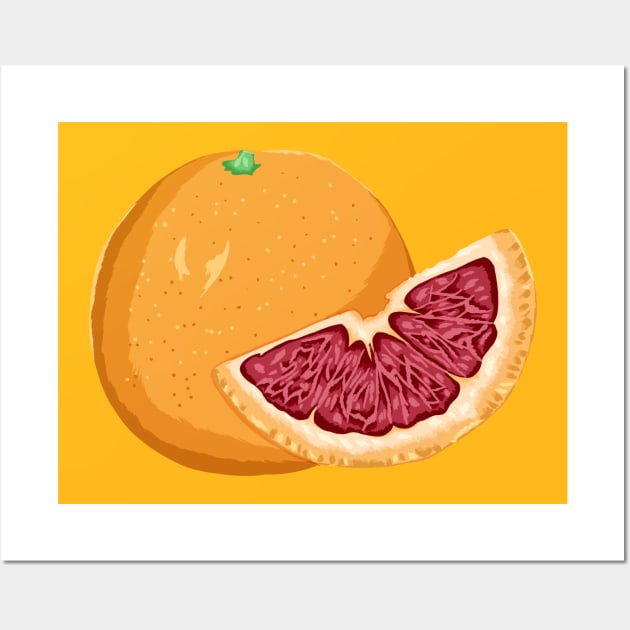 Blood Orange Botanical Wall Art by Salfiart